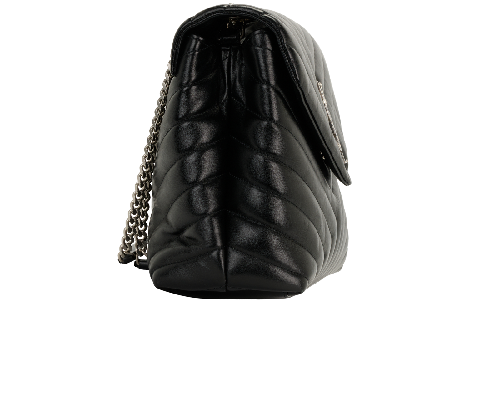 Large Loulou, &pound;1,200, Handbags, Black, Leather, Side view